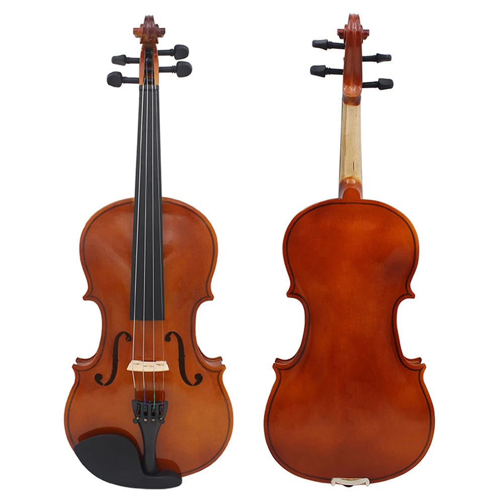 4/4 3/4 1/2 1/4 1/8 Acoustic Violin Natural Solid Wood Violin Fiddle With Carrying Case Bow Beginners Musical Instrument Gifts